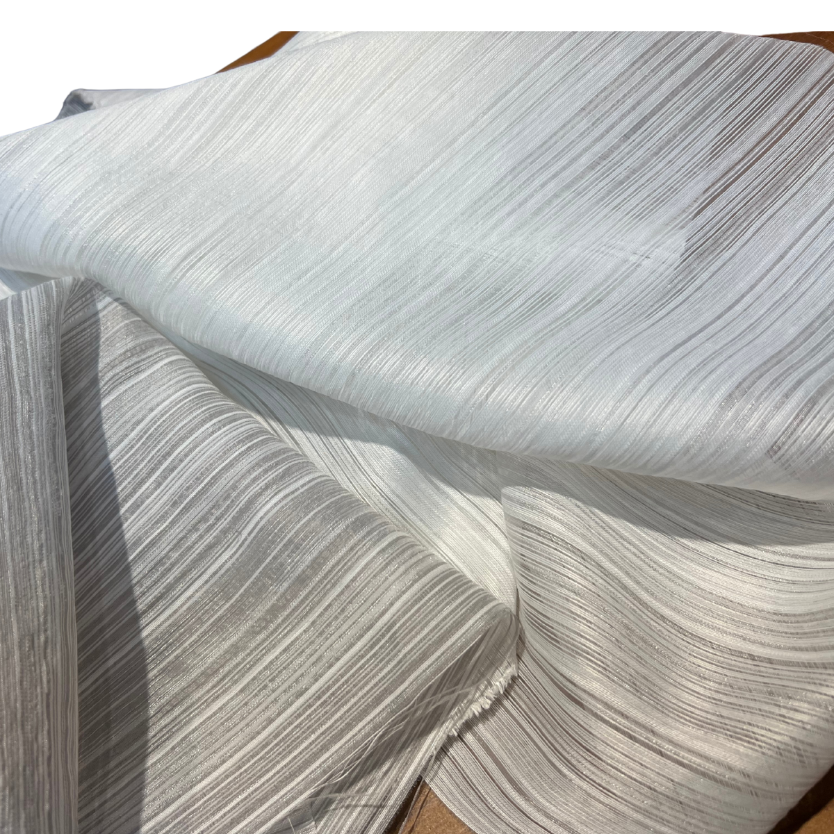 White striped woven curtain fabric suitable for modern minimalist interiors