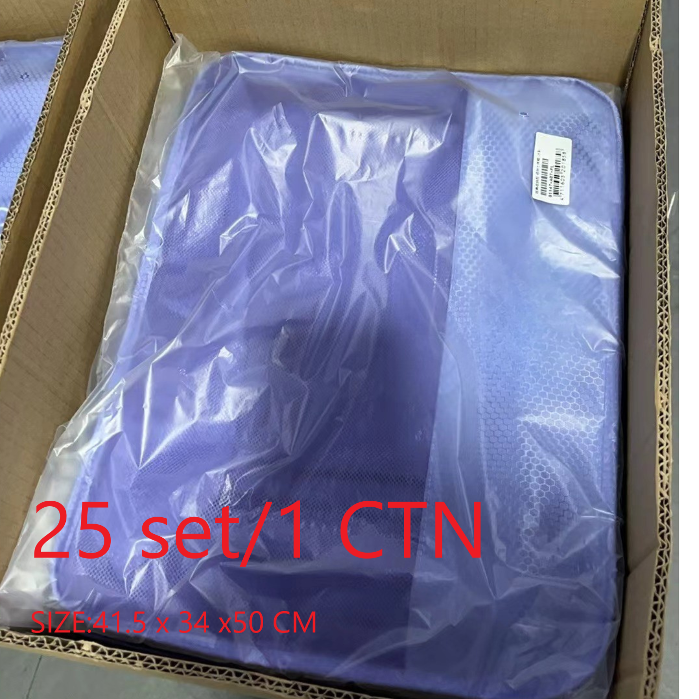 Packing a suitcase with the purple 7‑in‑1 organizer set